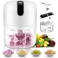 Ec Shop 250 ml Plastik Hazneli Üç Bıçaklı Mini Şarjlı Rondo Beyaz