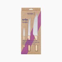 Opinel Trio OP-001838 Kayın Paslanmaz Çelik 3 Parça Şef Bıçakları Seti