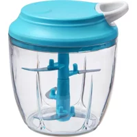 Bluebrush 1000 ml Plastik Hazneli 5 Bıçaklı İpli Doğrayıcı Mavi