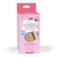 Schesir Somon-Tavuk-Ciğer Parça Etli Yavru Yaş Kedi Maması 3x55 gr
