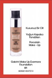 Gabrini Make Up Evermore No:01 Güneş Koruyuculu Likit Şişe Fondöten 30 ml