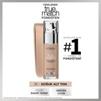 L'oréal Paris True Match 3C Soğuk Alt Ton Güneş Koruyuculu Likit Serum Fondöten 30 ml