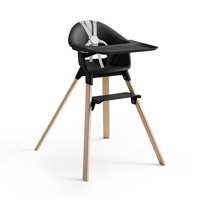 Stokke Clikk Ahşap 5 Noktalı Emniyet Kemeri 15 kg Kapasiteli Tekerleksiz Tepsili Oturaklı Portatif Mama Sandalyesi Siyah