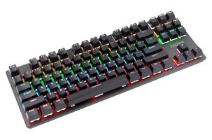 Btpouy Biojee İngilizce Q RGB 87 Tuşlu Black Switch Kablolu Siyah Mekanik Gaming Klavye