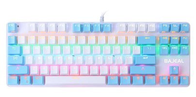 Mistaha İngilizce Q RGB 87 Tuşlu Black Switch Kablolu Çok Renkli Mekanik Gaming Klavye