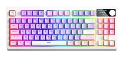 Pepisky YK830 İngilizce Q RGB White Switch Kablolu-Kablosuz Beyaz Mekanik Gaming Klavye