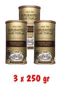 Kurukahveci Nuri Toplar Sade Çok Türk Kahvesi 3x250 gr