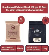 Kurukahveci Mehmet Efendi Türk Kahvesi 10 x 100 G + The Whirl Çekilmiş Türk Kahvesi 250 G