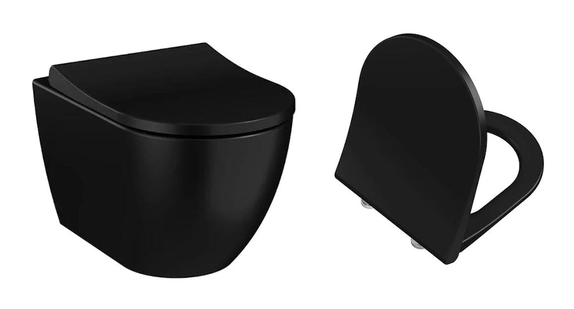 Vitra S60 Plastik Kanalsız Arkadan Çıkışlı Gömme Duvara Sıfır Asma Klozet Siyah