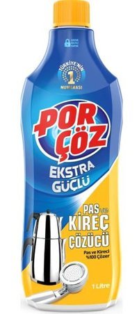 Porçöz Ekstra Güçlü Pas Ve Kireç Çözücü Önleyici Sıvı Mutfak Banyo Temizliyici 1 lt