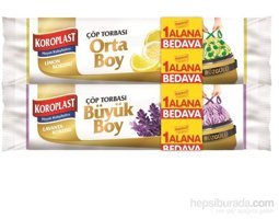 Koroplast Limon Kokulu Büzgülü Orta Boy Çöp Poşeti Desenli