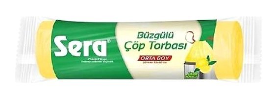 Sera Limon Kokulu Büzgülü Orta Boy 55x60 cm Çöp Poşeti 4x20 Adet Sarı
