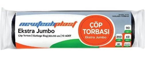 Newtechplast Jumbo Boy 80x110 cm Çöp Poşeti 20 Adet Siyah