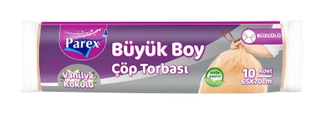 Parex Büzgülü Büyük Boy 65x70 cm Çöp Poşeti 10x24 Adet Sarı