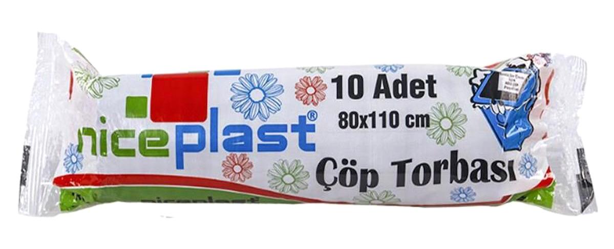 Niceplast Jumbo Boy 80x110 cm Çöp Poşeti 10x10 Adet Siyah