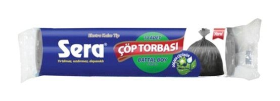 Sera Battal Boy 72x95 cm Çöp Poşeti 10 Adet Siyah