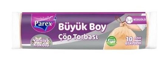 Parex Büzgülü Büyük Boy 65x70 cm Çöp Poşeti 6x24 Adet Sarı