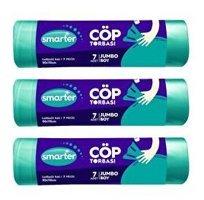 Smarter Jumbo Boy 80x110 cm Çöp Poşeti 7x3 Adet Mavi