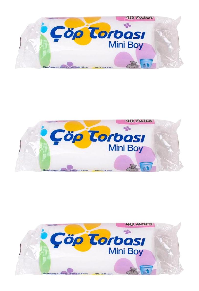 Canhome Şeffaf Küçük Boy 40x50 cm Çöp Poşeti 3x40 adet Beyaz