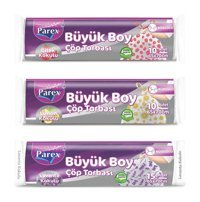 Parex Meyve Kokulu Büzgülü Büyük Boy 65x70 cm Çöp Poşeti 45 Adet Desenli