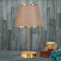 Star Şeritli Kumaş Gold Tekli Metal Abajur