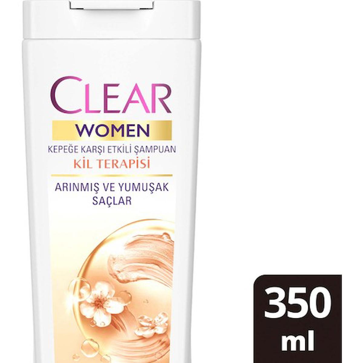 Clear Kil Terapisi Kepek Karşıtı Düz Saçlar İçin Kremsiz Şampuan Kadın Şampuanı 350 ml