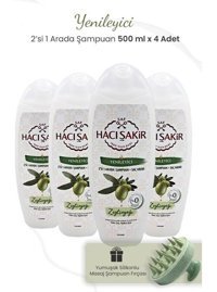 Hacı Şakir Yenileyici Arındırıcı Düz Saçlar İçin Zeytinyağlı Parabensiz Kremsiz Şampuan 2 si Bir Arada Unisex Şampuanı 500 ml