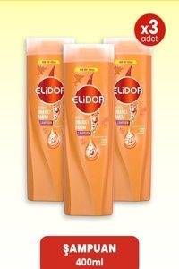 Elidor Onarıcı Düz Saçlar İçin Kremsiz Şampuan Unisex Şampuanı 3x400 ml