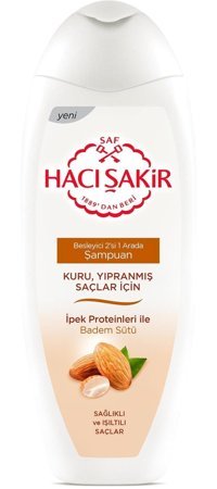 Hacı Şakir Arındırıcı Kuru Düz Saçlar İçin Badem Parabensiz Kremsiz Şampuan Unisex Şampuanı 500 ml