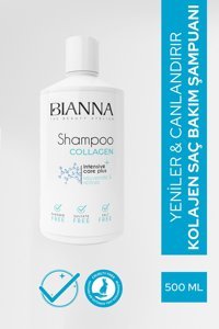 Bianna Collagen Onarıcı Düz Saçlar İçin Keratin Kremsiz Şampuan Unisex Şampuanı 500 ml