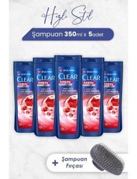 Clear Hızlı Stil Onarıcı Düz Saçlar İçin Kremsiz Şampuan 2 si Bir Arada Erkek Şampuanı 5x350 ml