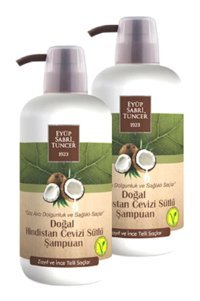 Eyüp Sabri Tuncer Göz Alıcı Dolgunluk Onarıcı Düz Saçlar İçin Hindistan Cevizli Kremsiz Şampuan Unisex Şampuanı 2x600 ml