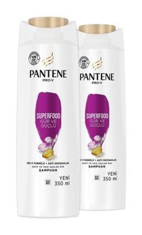 Pantene Superfood Gür ve Parlak Arındırıcı Düz Saçlar İçin Kremsiz Şampuan Unisex Şampuanı 350 ml