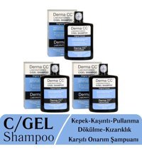 Derma CC Saç Dökülmesine Karşı Düz Saçlar İçin Kremsiz Şampuan Unisex Şampuanı 3x500 ml