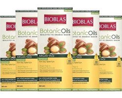 Bioblas Onarıcı Düz Saçlar İçin Sülfatsız Keratin Argan Yağlı Parabensiz Kremsiz Şampuan Unisex Şampuanı 5x360 ml