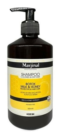 Marjinal Botox Milk & Honey Düz Saçlar İçin Parabensiz Kremsiz Şampuan Unisex Şampuanı 1000 ml