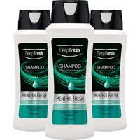 Deep Fresh Kepek Karşıtı Düz Saçlar İçin Mentollü Kremsiz Şampuan Unisex Şampuanı 3x750 ml