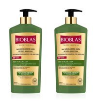 Bioblas Onarıcı Düz Saçlar İçin Sülfatsız Keratin Parabensiz Kremsiz Şampuan Unisex Şampuanı 2x1000 ml