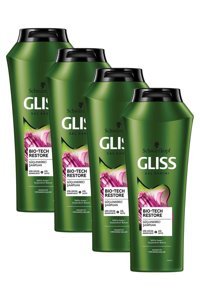 Gliss Bio-Tech Onarıcı Düz Saçlar İçin Kremsiz Şampuan Unisex Şampuanı 4x525 ml