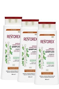 Restorex Kuru Düz Saçlar İçin Parabensiz Kremsiz Şampuan Unisex Şampuanı 3x500 ml