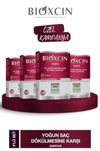 Bioxcin Forte Saç Dökülmesine Karşı Düz Saçlar İçin Kremsiz Şampuan Unisex Şampuanı 4x300 ml