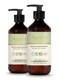 Agarta Onarıcı Arındırıcı Düz Saçlar İçin Tuzsuz Sülfatsız Keratin Parabensiz Kremsiz Şampuan Unisex Şampuanı 2x400 ml