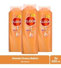 Elidor Onarıcı İnce Telli Düz Saçlar İçin Keratin C Vitamini Kremsiz Şampuan Unisex Şampuanı 650 ml