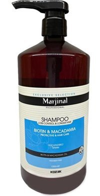Marjinal Biotin Macademia Düz Saçlar İçin Parabensiz Kremsiz Şampuan Unisex Şampuanı 1000 ml