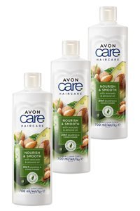 Avon Care Nourish & Smooth Onarıcı Düz Saçlar İçin Avokado-Badem Yağı Kremli Şampuan Unisex Şampuanı 3x700 ml