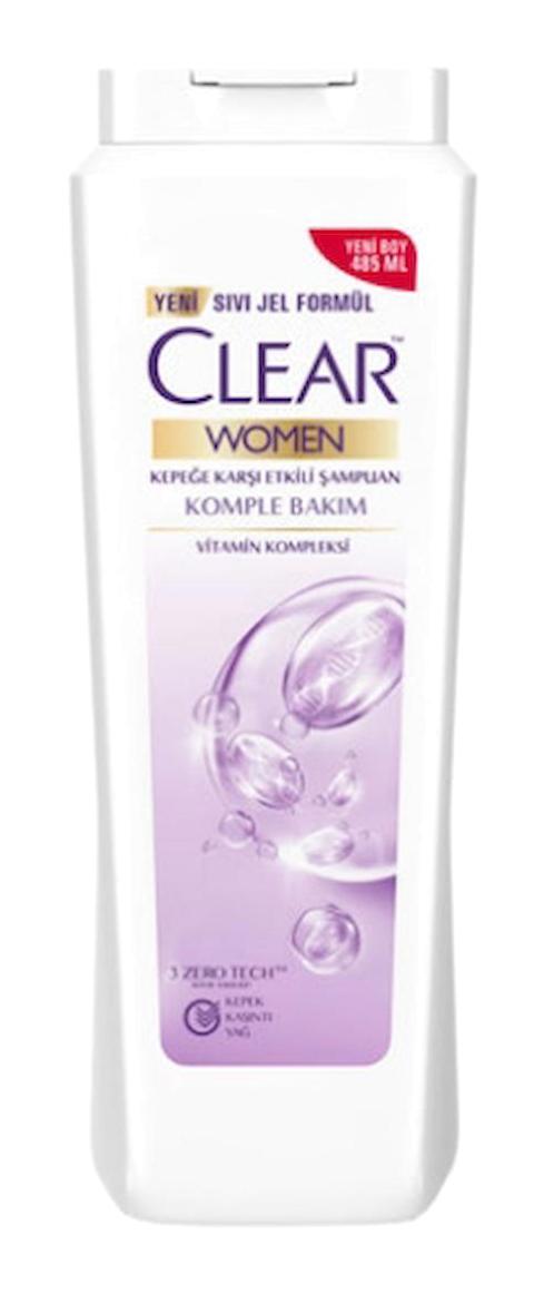 Clear Komple Bakım Onarıcı Düz Saçlar İçin Kremsiz Şampuan Unisex Şampuanı 485 ml