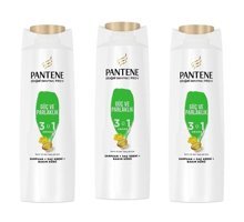 Pantene Güç ve Parlaklık Güçlendirici Arındırıcı Düz Saçlar İçin Kremsiz Şampuan 3 ü Bir Arada Unisex Şampuanı 350 ml