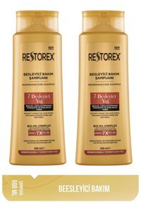 Restorex Besleyici Düz Saçlar İçin Parabensiz Kremsiz Şampuan Unisex Şampuanı 2x500 ml