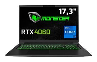 Monster Tulpar T7 V20.9 Harici GeForce RTX 4060 Intel Core i7 12700H 16 GB DDR5 500 GB SSD 17.3 inç FHD Freedos Gaming Laptop