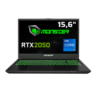 Monster Abra A5 V21.3.3 Harici GeForce RTX 2050 Intel Core i7 12700H 16 GB DDR5 500 GB SSD 15.6 inç FHD Windows 11 Home Gaming Laptop